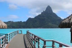 view from a bungalow in bora bora