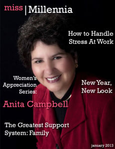 Anita Campbell on Miss Millennia magazine