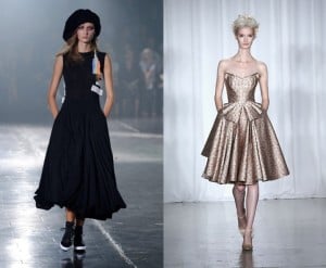 fashion week, black dress, metallic dress, runway model, model
