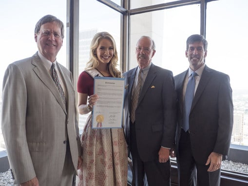 Miss USA 2015, Olivia Jordan is recognized by the City of Tulsa and September 24 is declared Olivia Jordan Day