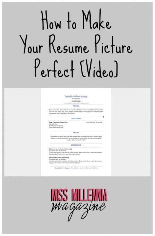 How to Make Your Resume Picture Perfect [Video]