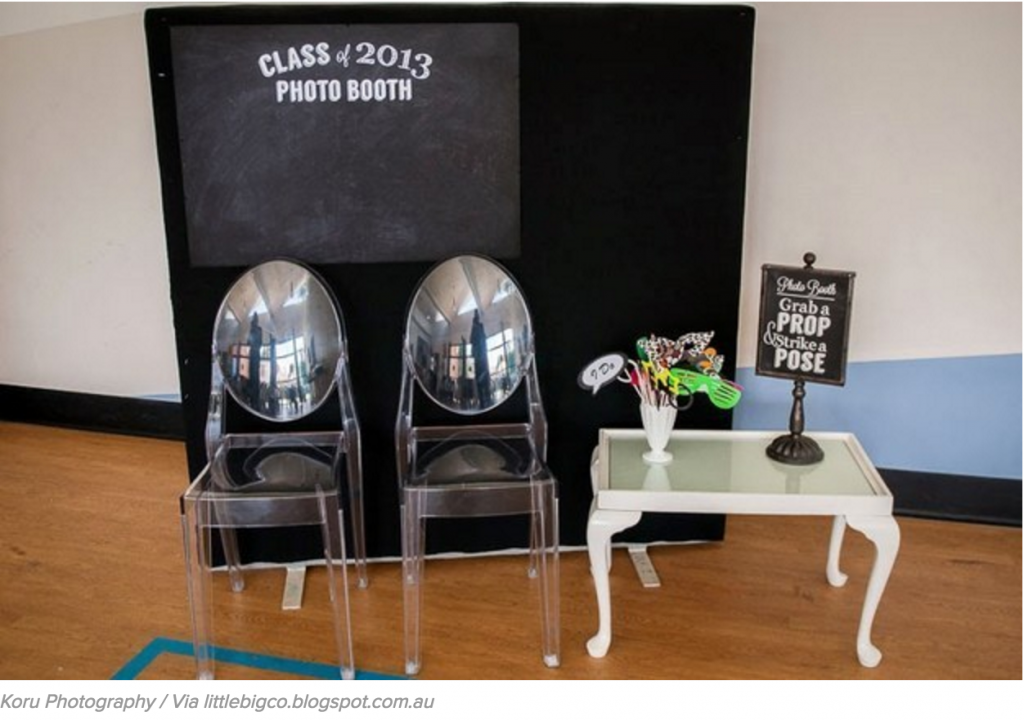 A college photo booth is perfect for a college grad party