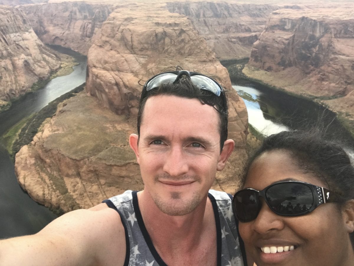 Jasmine Watts and Chris Drown at horseshoe bend : reflect on my goals