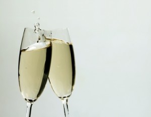 clinking champagne glasses