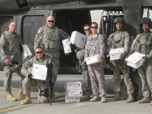soldiers with packages