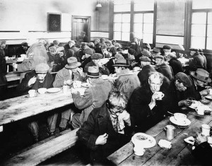 Depression-era soup kitchen