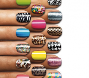 nails with nail polish strips