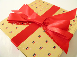 Patterned paper with solid ribbon