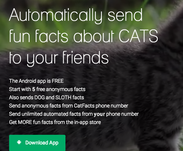 cat facts app prank