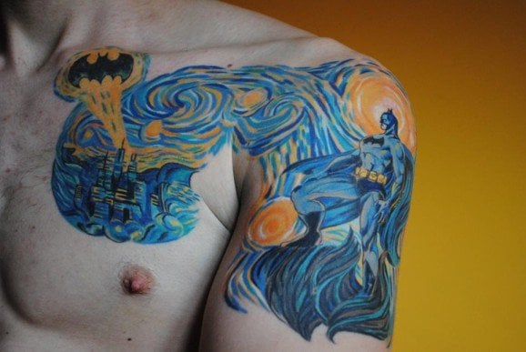 batman starry night tattoo