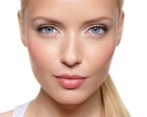 woman's face with beautiful skin
