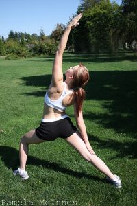 girl doing yoga commando