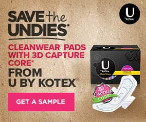 Save the Undies free sample from U by Kotex