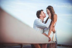 ex couple on dock