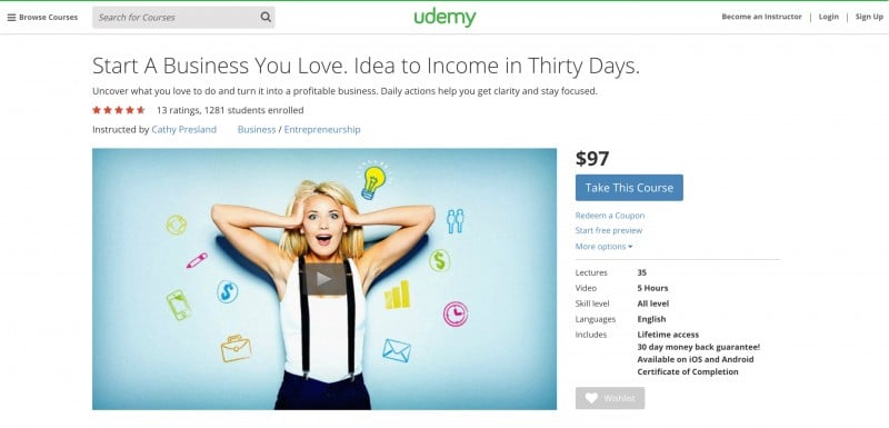 start-a-business-you-love-where to find courses on how to make money online