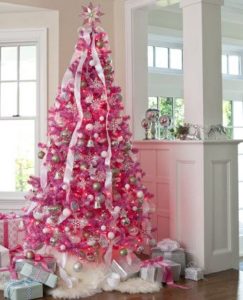 pink holiday season tree