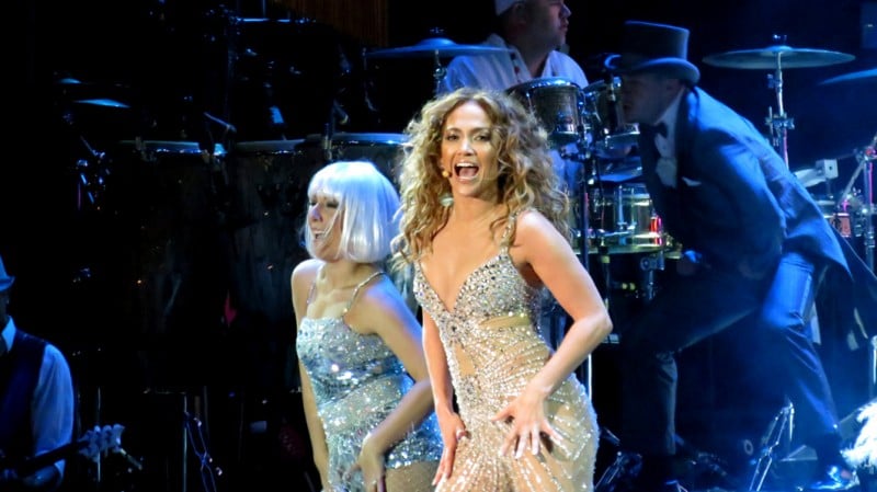 Jennifer Lopez dancing on stage