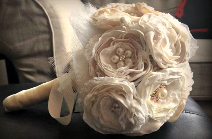 fabric flower bouquet