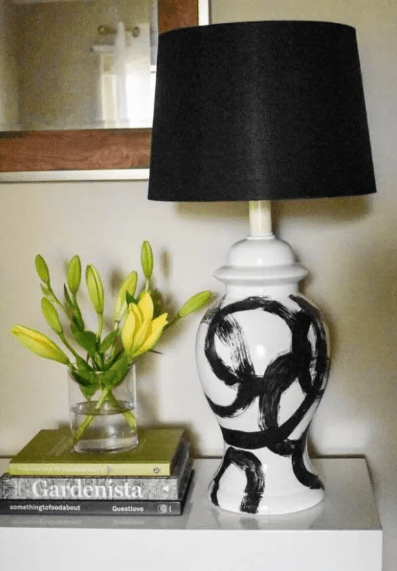 lamp on table