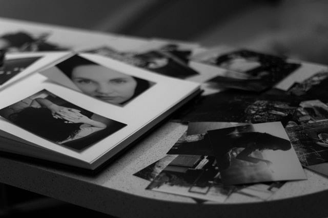 black and white photos and album