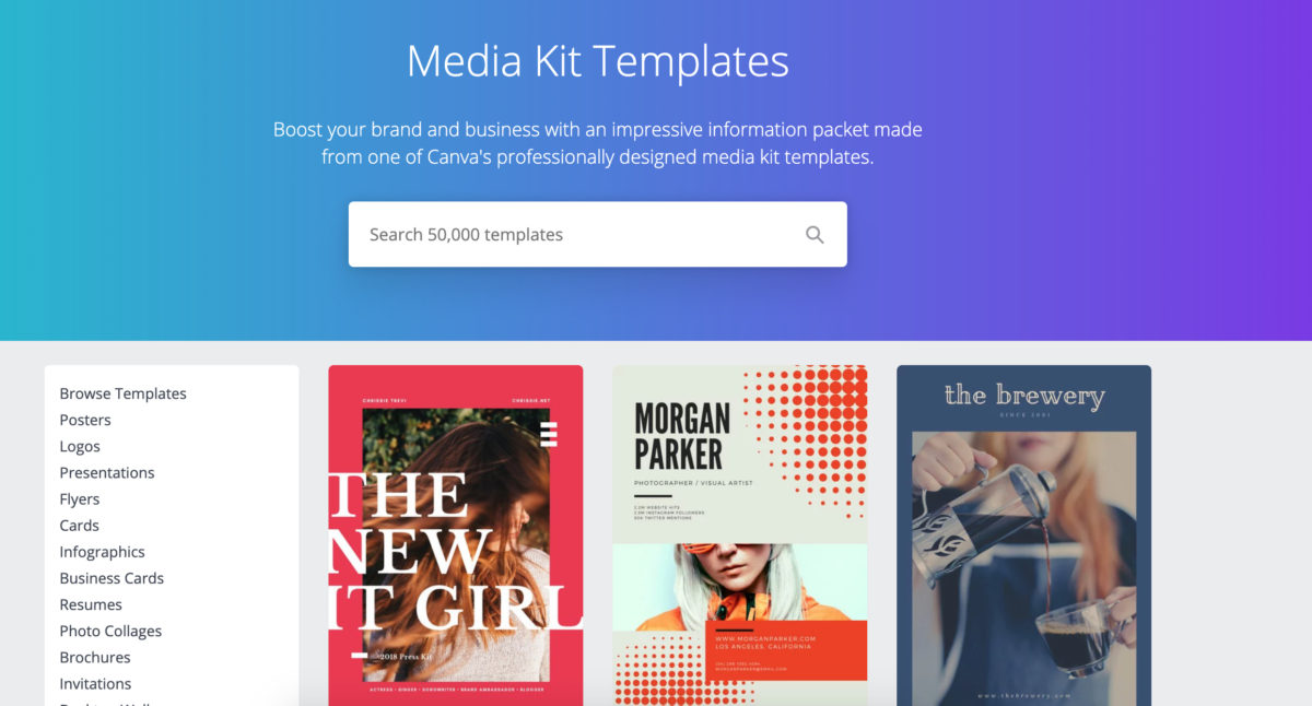 Canva media kit templates