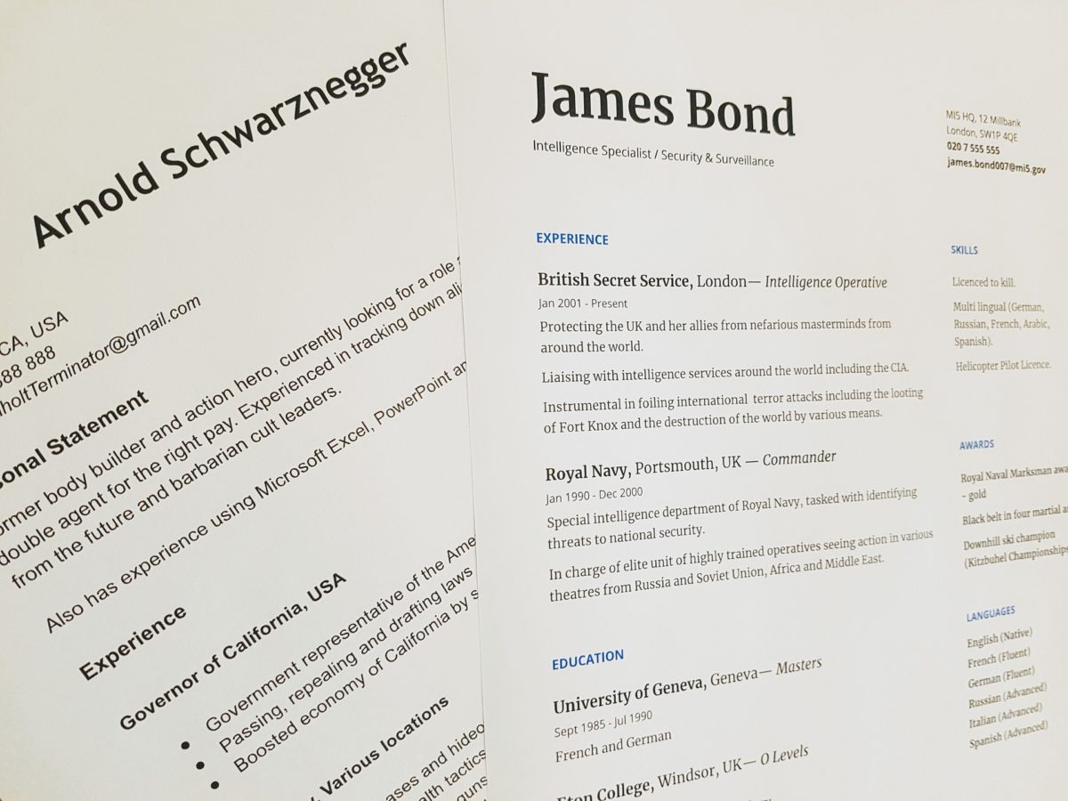 image of a resume