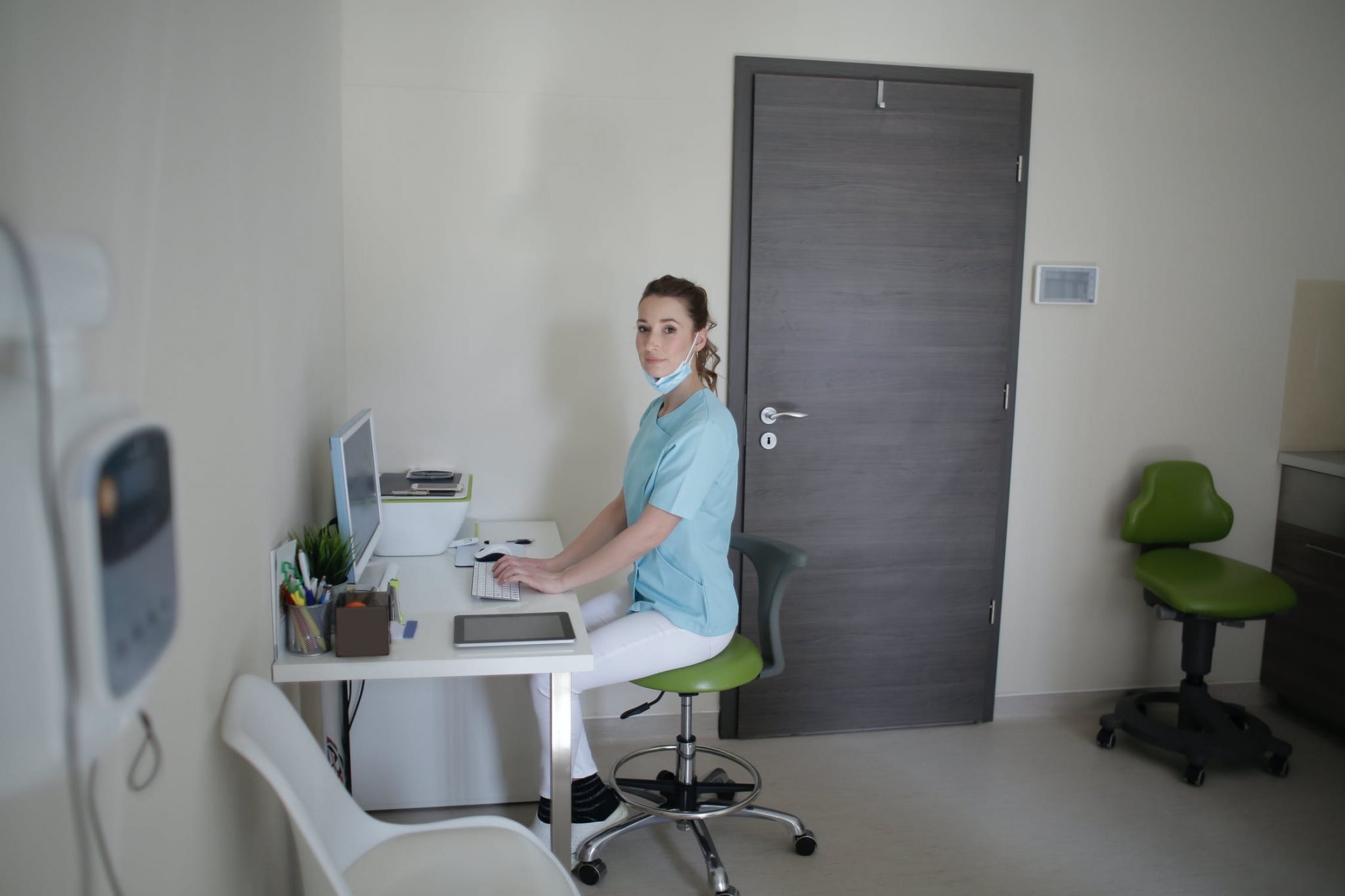 healthcare worker in an office