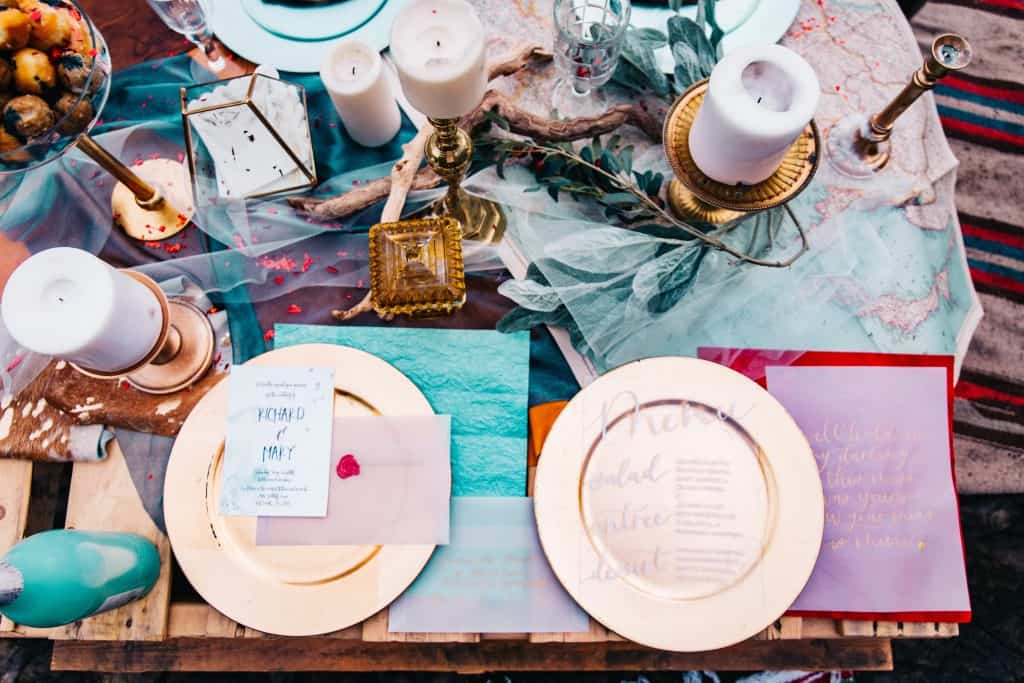 A unique place setting for a wedding 
