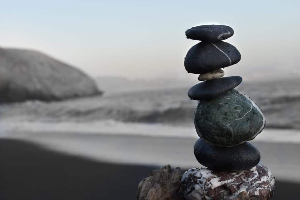 Rocks balancing on top of one another 