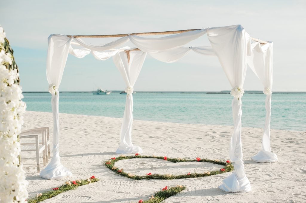 Wedding altar on the beach.