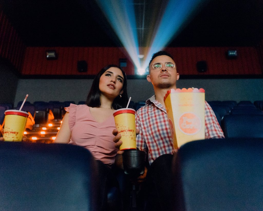 a couple on a movie date night