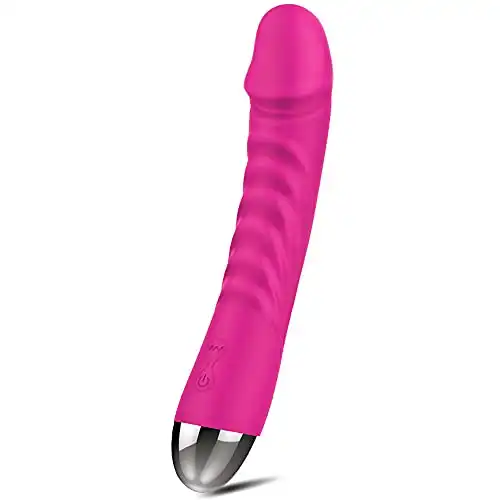 G-Spot Silent Vibrator Realistic Dildo for Women with 10 Vibration, Small Shaped Vibrating Machine Clitoris Nipple Vagina Massagers Soft Liquid Silicone Waterproof Adult Sex Toys Solo Play or Couples