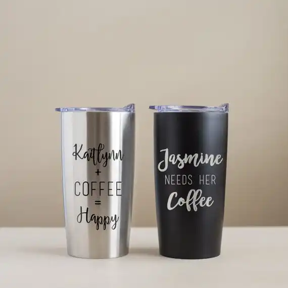 Custom Engraved Stainless Steel Coffee Tumbler by Lifetime Creations: Personalized Coffee Mug, Personalized Coffee Travel Mug SHIPS FAST