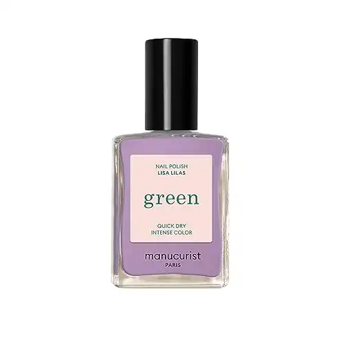 Manucurist Green Nail Polish - Natural 9-Free Regular Polish - Bio-Sourced (84%) Vegan Polish - Manicure - Nail Care - 0.5 fl oz (Lisa Lilas)