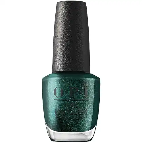 OPI Nail Lacquer, Opaque Shimmer Finish Green Nail Polish, Up to 7 Days of Wear, Chip Resistant & Fast Drying, Holiday 2023 Collection, Terribly Nice, Peppermint Bark and Bite, 0.5 fl oz