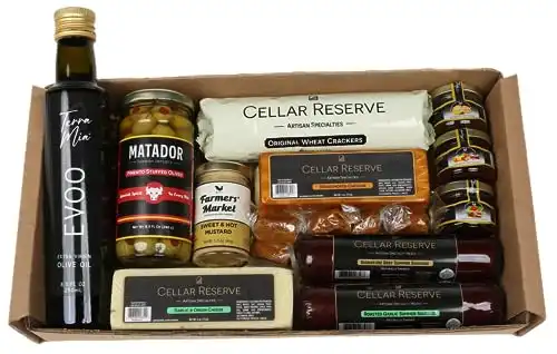 Deli Direct Cellar Reserve, Large Charcuterie Box, Meat, Cheese, and Variety Food Assortment Gift Basket