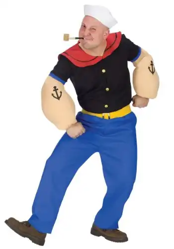 Fun World Costumes Men’s Mens Popeye Costume, Blue, One Size