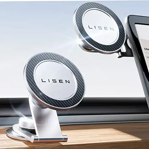 LISEN Tesla Phone Mount Holder, for MagSafe Car Mount [20 Strongest Magnets] Tesla Model 3/Y/X/S Accessories 2023, Adjustable Tesla Accessories Model 3/Y Fits for iPhone 15 Pro Max Plus 14 13 12 Mini