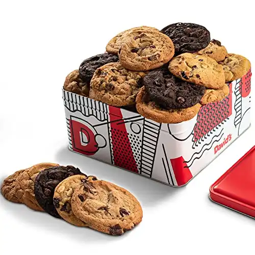 David's Cookies 2lbs Assorted Flavors Fresh Baked Cookies Gift Tin - Handmade and Gourmet Cookies - Delectable and Made with Premium Ingredients - All Natural and No Added Preservatives Cookie Gi...