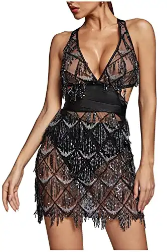 Fantasy Costume Women's Fashionable And Versatile Deep V Playsuit Set - ED main image 1