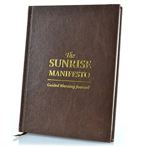 SaltWrap The Sunrise Manifesto Guided Morning Journal (Brown) – Minimalist Morning Pages for Gratitude, Productivity, and Focus