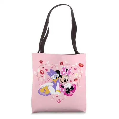 Disney Minnie and Daisy BFF Heart Pink Tote Bag