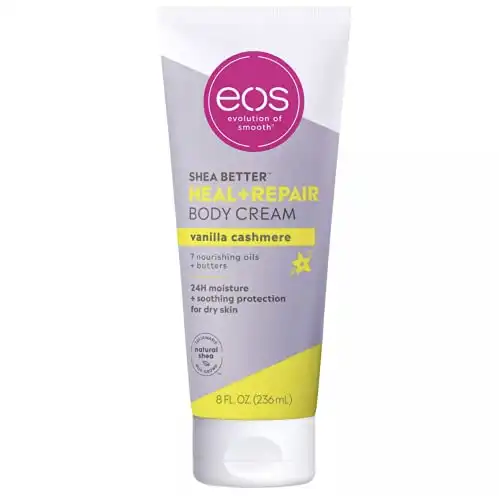 eos Shea Better Body Cream – Vanilla Cashmere Natural Body Lotion and Skin Care 24 Hour Hydration with Shea Butter & Oil 8 oz 1 Pack