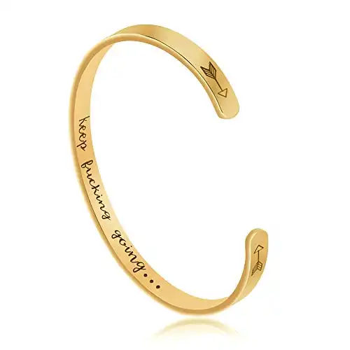 Joycuff Inspirational Bracelets Fight Cancer Gifts for Best Friend Personalized Mantra Cuff Bangle Engraved