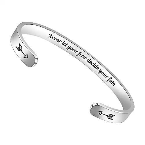 Btysun Bracelets for Women Inspirational Gifts for Her Cuff Bracelets Friend Gifts for Women Friend Birthday Motivational Quotes Engraved Faith Jewelry