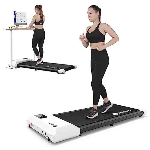Walking Pad 2 in 1 Under Desk Treadmill, 2.5HP Low Noise Walking Pad Running Jogging Machine with Remote Control for Home Office, Lightweight Portable Desk Treadmill Installation Free