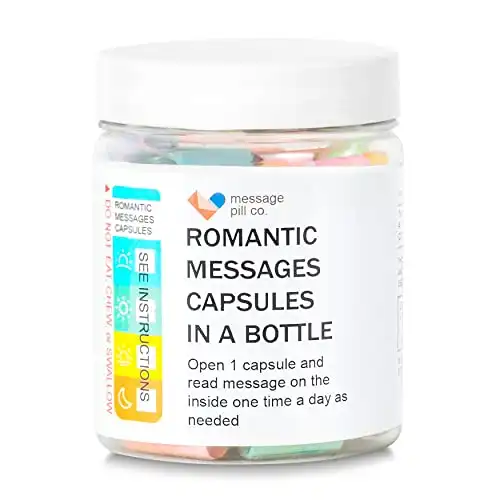 Capsule Letters Message in a Bottle - Couples Gifts Love Notes for Him or Her, Great Romantic Girlfriend and Boyfriend Gift - Includes 50 PCS of Written Love Pills Letters in a Bottle