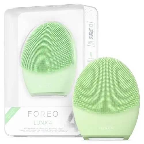 FOREO LUNA 4 Face Cleansing Brush | Firming Face Massager | Anti Aging Face Care | Enhances Absorption of Facial Skin Care Products | Simple Skin Care Tools | Combination Skin