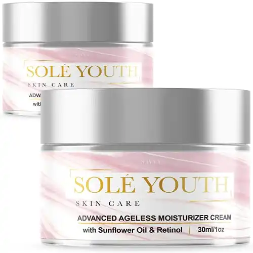 (2 Pack) Sole Soul Youth Moisturizer Skincare Cream Crema Advanced Anti Aging Solution Serum Ageless Brightening (2oz)