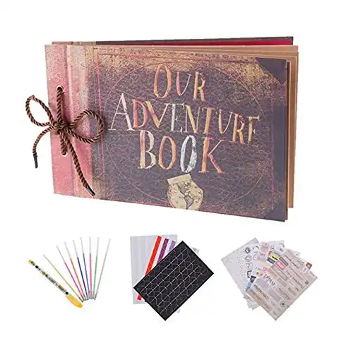 RECUTMS Our Adventure Book Scrapbook Pixar Up Handmade DIY Family Scrapbook Photo Album Expandable 11.6×7.5 Inches 80 Pages with Photo Album Storage Box DIY Accessories Kit